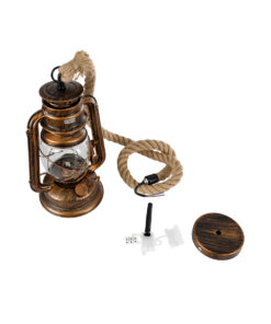 GloboStar® BARBAROSSA 01706 Vintage Κρεμαστό Φωτιστικό Οροφής Μονόφωτο 1 x E27 AC220-240V IP20 – Φ18 x Υ28cm – Μπρούτζινο Αντικέ Μεταλλικό με Διάφανο Γυαλί και Ανάρτηση Σχοινί Τριχιάς – 5 Χρόνια Εγγύηση