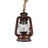GloboStar® BARBAROSSA 01707 Vintage Κρεμαστό Φωτιστικό Οροφής Μονόφωτο 1 x E27 AC220-240V IP20 – Φ18 x Υ28cm – Χάλκινο Αντικέ Μεταλλικό με Διάφανο Γυαλί και Ανάρτηση Σχοινί Τριχιάς – 5 Χρόνια Εγγύηση