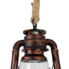 GloboStar® BARBAROSSA 01707 Vintage Κρεμαστό Φωτιστικό Οροφής Μονόφωτο 1 x E27 AC220-240V IP20 – Φ18 x Υ28cm – Χάλκινο Αντικέ Μεταλλικό με Διάφανο Γυαλί και Ανάρτηση Σχοινί Τριχιάς – 5 Χρόνια Εγγύηση