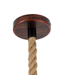 GloboStar® BARBAROSSA 01707 Vintage Κρεμαστό Φωτιστικό Οροφής Μονόφωτο 1 x E27 AC220-240V IP20 – Φ18 x Υ28cm – Χάλκινο Αντικέ Μεταλλικό με Διάφανο Γυαλί και Ανάρτηση Σχοινί Τριχιάς – 5 Χρόνια Εγγύηση