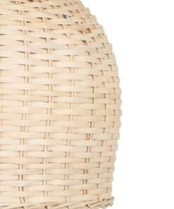 GloboStar® BERMUDA 01708 Μοντέρνο Κρεμαστό Φωτιστικό Οροφής Μονόφωτο 1 x E27 Μπεζ Μπαμπού Καμπάνα Φ31 x Υ22cm