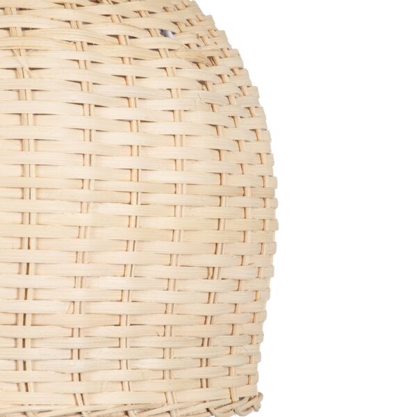 GloboStar® BERMUDA 01708 Μοντέρνο Κρεμαστό Φωτιστικό Οροφής Μονόφωτο 1 x E27 Μπεζ Μπαμπού Καμπάνα Φ31 x Υ22cm