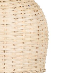 GloboStar® BERMUDA 01709 Μοντέρνο Κρεμαστό Φωτιστικό Οροφής Μονόφωτο 1 x E27 Μπεζ Μπαμπού Καμπάνα Φ50 x Υ34cm