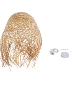 GloboStar® MANILA 01714 Μοντέρνο Κρεμαστό Φωτιστικό Οροφής Μονόφωτο 1 x E27 Μπεζ Μπαμπού Καμπάνα Φ45 x Υ60cm