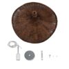 GloboStar® CUBA 01718 Vintage Κρεμαστό Φωτιστικό Οροφής Μονόφωτο 1 x E27 Καφέ Ξύλινο Bamboo Φ43 x Y30cm