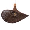 GloboStar® CUBA 01718 Vintage Κρεμαστό Φωτιστικό Οροφής Μονόφωτο 1 x E27 Καφέ Ξύλινο Bamboo Φ43 x Y30cm