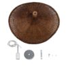 GloboStar® CUBA 01720 Vintage Κρεμαστό Φωτιστικό Οροφής Μονόφωτο 1 x E27 Καφέ Ξύλινο Bamboo Φ53 x Y30cm