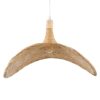 GloboStar® CUBA 01721 Vintage Κρεμαστό Φωτιστικό Οροφής Μονόφωτο 1 x E27 Μπεζ Ξύλινο Bamboo Φ63 x Y32cm