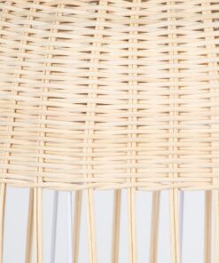 GloboStar® LUCIA 01725 Μοντέρνο Κρεμαστό Φωτιστικό Οροφής Μονόφωτο 1 x E27 Μπεζ Μπαμπού Καμπάνα Φ40 x Υ34cm