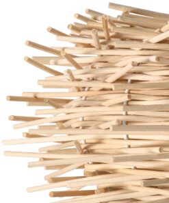 GloboStar® MINORCA 01729 Μοντέρνο Κρεμαστό Φωτιστικό Οροφής Μονόφωτο 1 x E27 Μπεζ Μπαμπού Καμπάνα Φ30 x Υ18cm