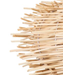 GloboStar® MINORCA 01731 Μοντέρνο Κρεμαστό Φωτιστικό Οροφής Μονόφωτο 1 x E27 Μπεζ Μπαμπού Καμπάνα Φ60 x Υ35cm