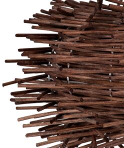 GloboStar® MINORCA 01732 Μοντέρνο Κρεμαστό Φωτιστικό Οροφής Μονόφωτο 1 x E27 Καφέ Μπαμπού Καμπάνα Φ30 x Υ18cm