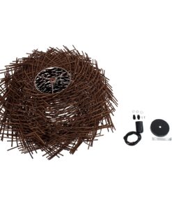 GloboStar® MINORCA 01734 Μοντέρνο Κρεμαστό Φωτιστικό Οροφής Μονόφωτο 1 x E27 Καφέ Μπαμπού Καμπάνα Φ60 x Υ35cm