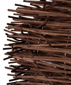 GloboStar® MINORCA 01734 Μοντέρνο Κρεμαστό Φωτιστικό Οροφής Μονόφωτο 1 x E27 Καφέ Μπαμπού Καμπάνα Φ60 x Υ35cm