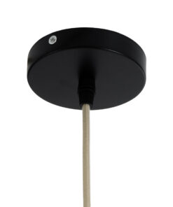 GloboStar® AQUATIC 01742 Boho Κρεμαστό Φωτιστικό Οροφής Μονόφωτο 1 x E27 AC220-240V IP20 – Φ40 x Υ36cm – Μπεζ Ξύλινο Μπαμπού Πλέγμα Καμπάνα – 5 Χρόνια Εγγύηση