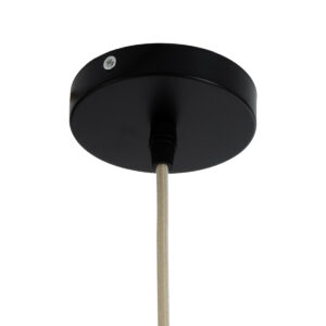 GloboStar® AQUATIC 01742 Boho Κρεμαστό Φωτιστικό Οροφής Μονόφωτο 1 x E27 AC220-240V IP20 – Φ40 x Υ36cm – Μπεζ Ξύλινο Μπαμπού Πλέγμα Καμπάνα – 5 Χρόνια Εγγύηση