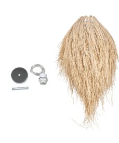 GloboStar® ARCHIPELAGO 01747 Μοντέρνο Κρεμαστό Φωτιστικό Οροφής Μονόφωτο 1 x E27 Μπεζ Μπαμπού Πλέγμα Φ30 x Υ63cm