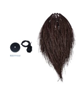 GloboStar® ARCHIPELAGO 01748 Μοντέρνο Κρεμαστό Φωτιστικό Οροφής Μονόφωτο 1 x E27 Καφέ Μπαμπού Πλέγμα Φ30 x Υ63cm