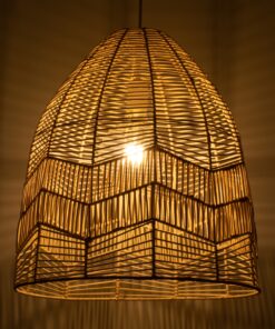 GloboStar® ALOHA 01751 Μοντέρνο Κρεμαστό Φωτιστικό Οροφής Μονόφωτο 1 x E27 Μπεζ Σχοινί Καμπάνα Φ43 x Υ46cm