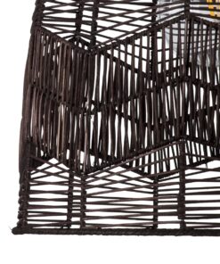 GloboStar® ALOHA 01752 Μοντέρνο Κρεμαστό Φωτιστικό Οροφής Μονόφωτο 1 x E27 Καφέ Σχοινί Καμπάνα Φ43 x Υ46cm