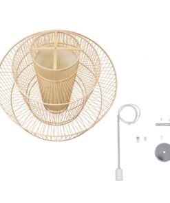 GloboStar® ARMONA 01780 Μοντέρνο Κρεμαστό Φωτιστικό Οροφής Μονόφωτο 1 x E27 Μπεζ Μπαμπού Πλέγμα Φ100 x Υ100cm