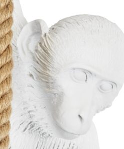 GloboStar® APES 01802 Μοντέρνο Κρεμαστό Φωτιστικό Οροφής Μονόφωτο 1 x E27 Λευκό με Μπεζ Σχοινί Φιγούρα Μ26 x Π28 x Υ69cm