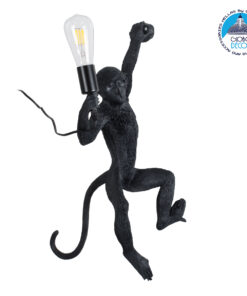 GloboStar® APES 01804 Μοντέρνο Φωτιστικό Τοίχου Απλίκα Μονόφωτο 1 x E27 Μαύρο Φιγούρα L34 x W31 x H61cm