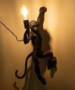 GloboStar® APES 01804 Μοντέρνο Φωτιστικό Τοίχου Απλίκα Μονόφωτο 1 x E27 Μαύρο Φιγούρα L34 x W31 x H61cm