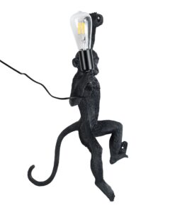 GloboStar® APES 01804 Μοντέρνο Φωτιστικό Τοίχου Απλίκα Μονόφωτο 1 x E27 Μαύρο Φιγούρα L34 x W31 x H61cm