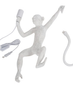 GloboStar® APES 01805 Μοντέρνο Φωτιστικό Τοίχου Απλίκα Μονόφωτο 1 x E27 Λευκό Φιγούρα L34 x W31 x H61cm