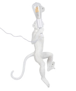 GloboStar® APES 01805 Μοντέρνο Φωτιστικό Τοίχου Απλίκα Μονόφωτο 1 x E27 Λευκό Φιγούρα L34 x W31 x H61cm