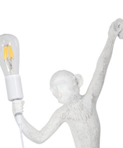 GloboStar® APES 01805 Μοντέρνο Φωτιστικό Τοίχου Απλίκα Μονόφωτο 1 x E27 Λευκό Φιγούρα L34 x W31 x H61cm