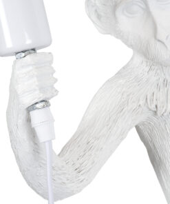 GloboStar® APES 01805 Μοντέρνο Φωτιστικό Τοίχου Απλίκα Μονόφωτο 1 x E27 Λευκό Φιγούρα L34 x W31 x H61cm