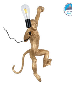 GloboStar® APES 01806 Μοντέρνο Φωτιστικό Τοίχου Απλίκα Μονόφωτο 1 x E27 Χρυσό Φιγούρα L34 x W31 x H61cm