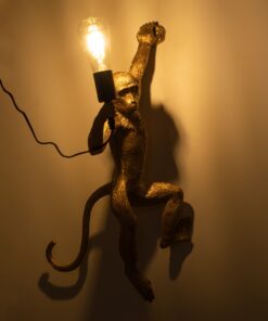 GloboStar® APES 01806 Μοντέρνο Φωτιστικό Τοίχου Απλίκα Μονόφωτο 1 x E27 Χρυσό Φιγούρα L34 x W31 x H61cm