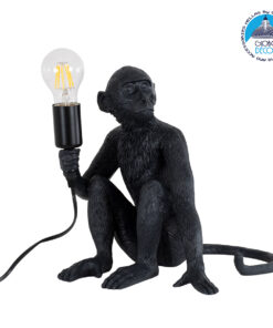 GloboStar® APES 01807 Μοντέρνο Φωτιστικό Πορτατίφ Λαμπατέρ Μονόφωτο 1 x E27 Μαύρο Φιγούρα L30 x W27 x H30cm