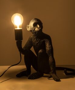 GloboStar® APES 01807 Μοντέρνο Φωτιστικό Πορτατίφ Λαμπατέρ Μονόφωτο 1 x E27 Μαύρο Φιγούρα L30 x W27 x H30cm