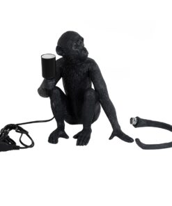 GloboStar® APES 01807 Μοντέρνο Φωτιστικό Πορτατίφ Λαμπατέρ Μονόφωτο 1 x E27 Μαύρο Φιγούρα L30 x W27 x H30cm