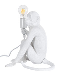 GloboStar® APES 01808 Μοντέρνο Φωτιστικό Πορτατίφ Λαμπατέρ Μονόφωτο 1 x E27 Λευκό Φιγούρα L30 x W27 x H30cm