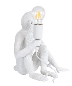 GloboStar® APES 01808 Μοντέρνο Φωτιστικό Πορτατίφ Λαμπατέρ Μονόφωτο 1 x E27 Λευκό Φιγούρα L30 x W27 x H30cm