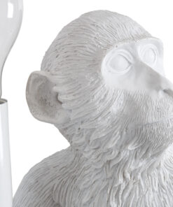 GloboStar® APES 01808 Μοντέρνο Φωτιστικό Πορτατίφ Λαμπατέρ Μονόφωτο 1 x E27 Λευκό Φιγούρα L30 x W27 x H30cm