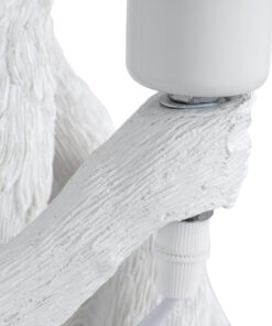 GloboStar® APES 01808 Μοντέρνο Φωτιστικό Πορτατίφ Λαμπατέρ Μονόφωτο 1 x E27 Λευκό Φιγούρα L30 x W27 x H30cm