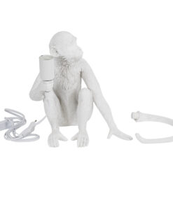 GloboStar® APES 01808 Μοντέρνο Φωτιστικό Πορτατίφ Λαμπατέρ Μονόφωτο 1 x E27 Λευκό Φιγούρα L30 x W27 x H30cm