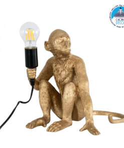 GloboStar® APES 01809 Μοντέρνο Φωτιστικό Πορτατίφ Λαμπατέρ Μονόφωτο 1 x E27 Χρυσό Φιγούρα L30 x W27 x H30cm