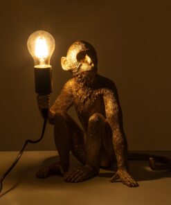 GloboStar® APES 01809 Μοντέρνο Φωτιστικό Πορτατίφ Λαμπατέρ Μονόφωτο 1 x E27 Χρυσό Φιγούρα L30 x W27 x H30cm