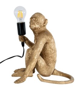 GloboStar® APES 01809 Μοντέρνο Φωτιστικό Πορτατίφ Λαμπατέρ Μονόφωτο 1 x E27 Χρυσό Φιγούρα L30 x W27 x H30cm