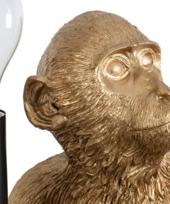 GloboStar® APES 01809 Μοντέρνο Φωτιστικό Πορτατίφ Λαμπατέρ Μονόφωτο 1 x E27 Χρυσό Φιγούρα L30 x W27 x H30cm