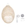 GloboStar® MALIBU 01810 Μοντέρνο Κρεμαστό Φωτιστικό Οροφής Μονόφωτο 1 x E27 Μπεζ Μπαμπού Καμπάνα Φ57 x Υ75cm