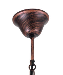 GloboStar® FRAISE 01814 Vintage Κρεμαστό Φωτιστικό Οροφής Μονόφωτο 1 x E27 Καφέ Σκουριά Μεταλλικό με Μπεζ Σχοινί Μ32 x Π4 x Υ32cm