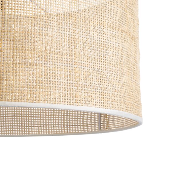 GloboStar® YOTTO 01822 Boho Κρεμαστό Φωτιστικό Οροφής Μονόφωτο 1 x E27 AC220-240V IP20 – Φ55 x Υ30cm – Μπεζ Μπαμπού Πλέγμα – 5 Χρόνια Εγγύηση
